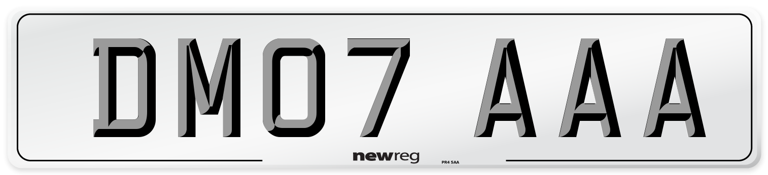 DM07 AAA Number Plate from New Reg